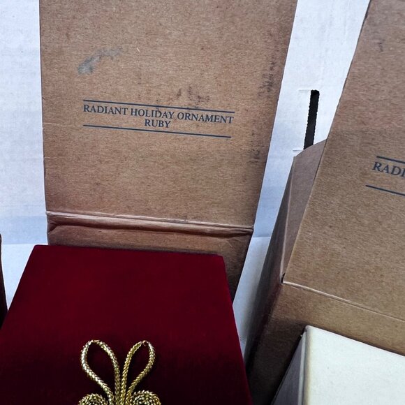 Radiant Holiday Ornament Set - Angel Ruby & Ivory Baubles With Tassels Velvet & - Picture 3 of 5